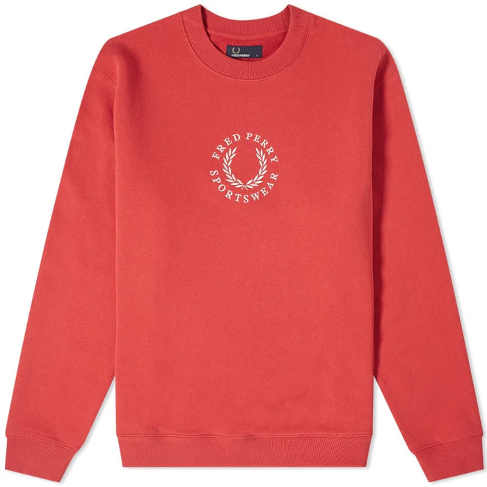 Fred Perry Embroidered Logo Sweat Red