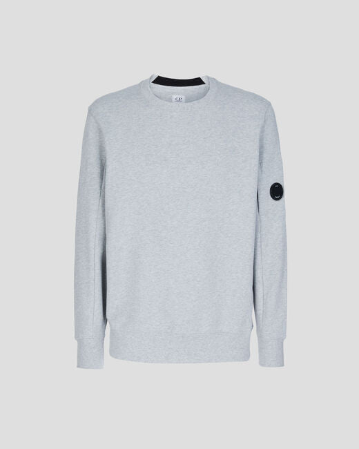 C.P. Company Diagonal Raised Fleece Crew Neck Sweatshirt Grey Melange