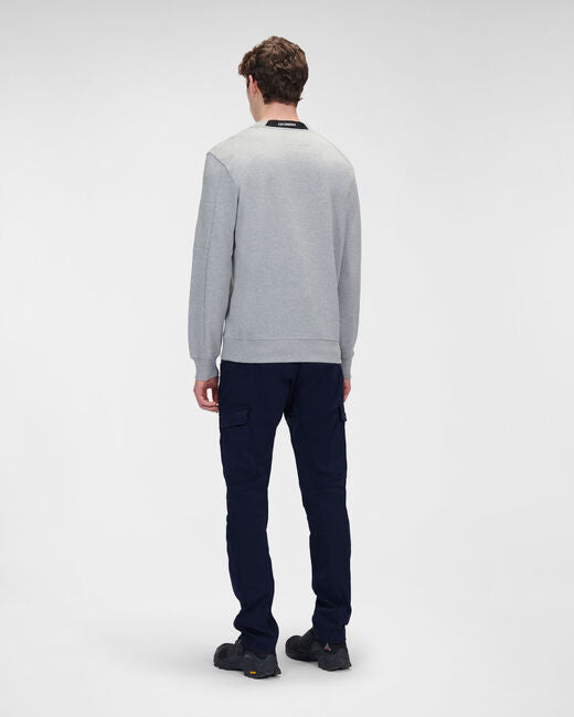 C.P. Company Diagonal Raised Fleece Crew Neck Sweatshirt Grey Melange