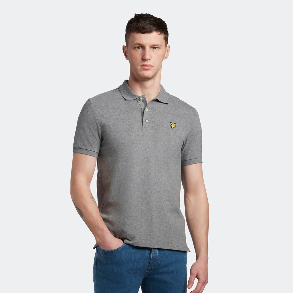 Lyle & Scott Men's Plain Polo Shirt - Mid Grey Marl