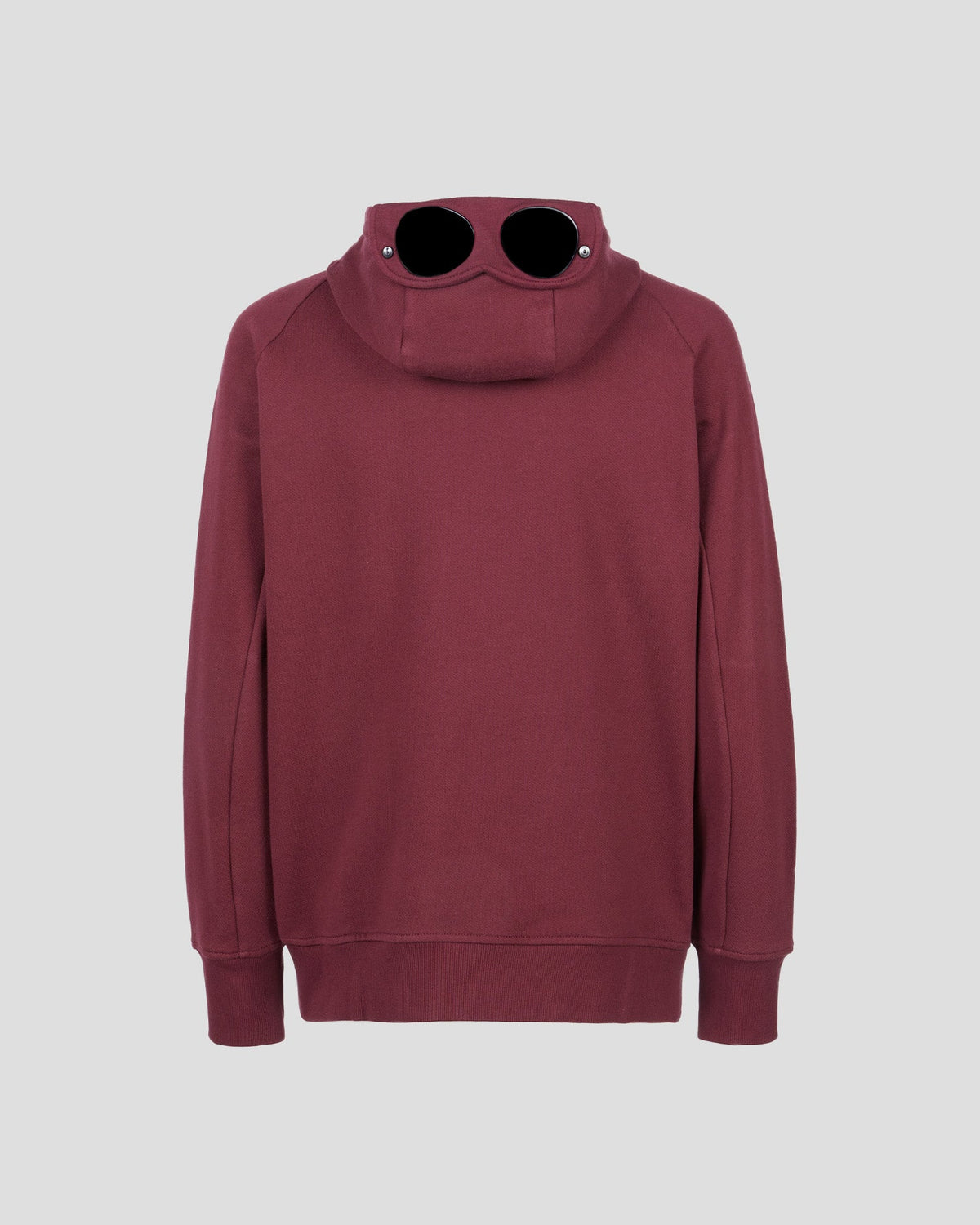 C.P. Company Diagonal Raised Fleece Goggle Hoodie Port Royal Red