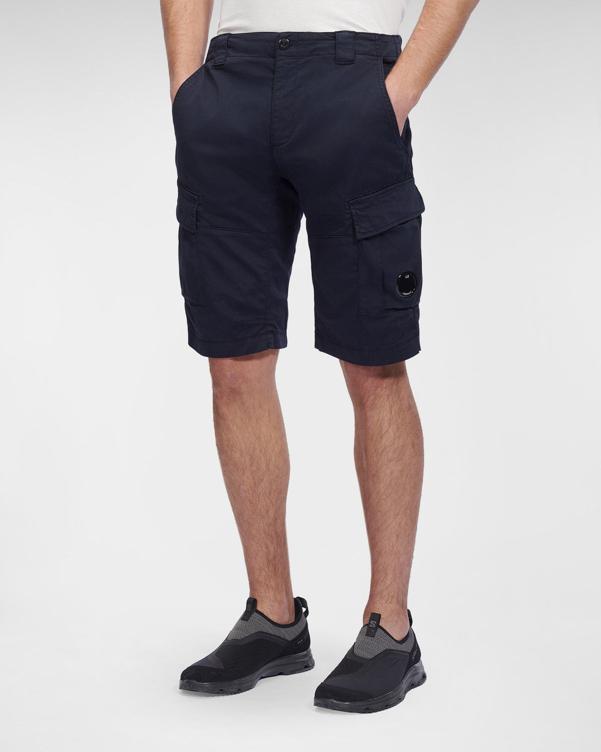 C.P. Company Stretch Sateen Cargo Shorts Total Eclipse Blue