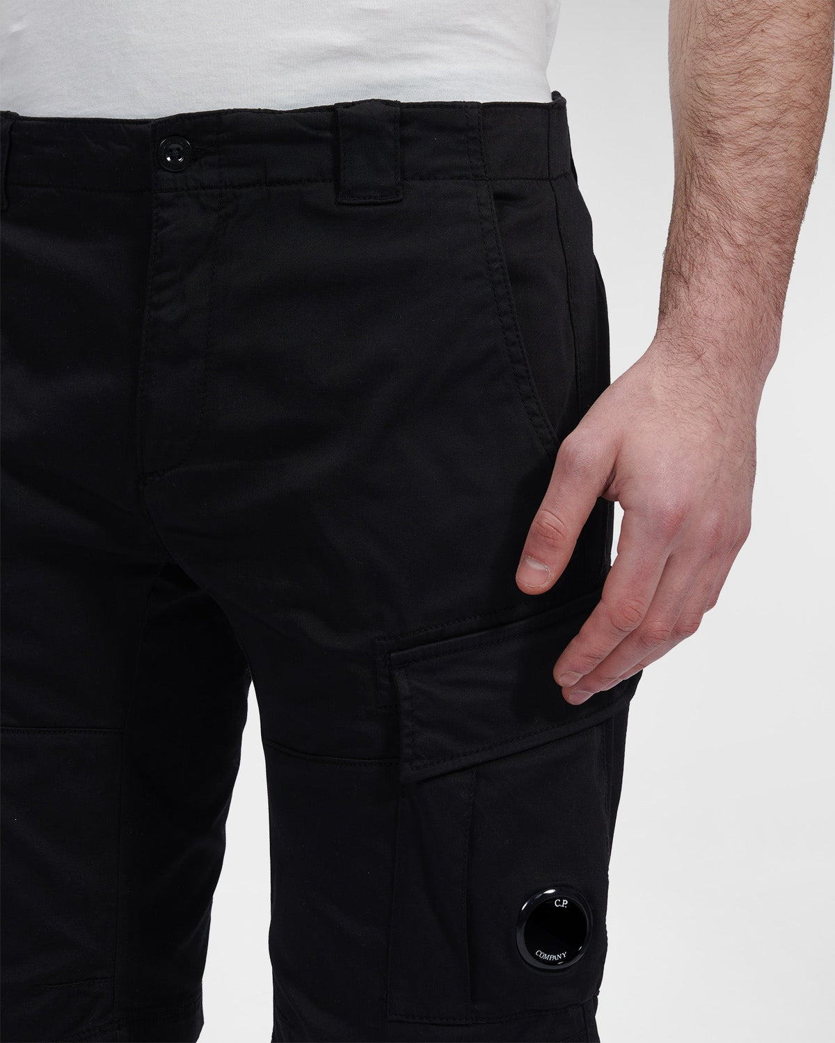 C.P. Company Stretch Sateen Cargo Shorts Black