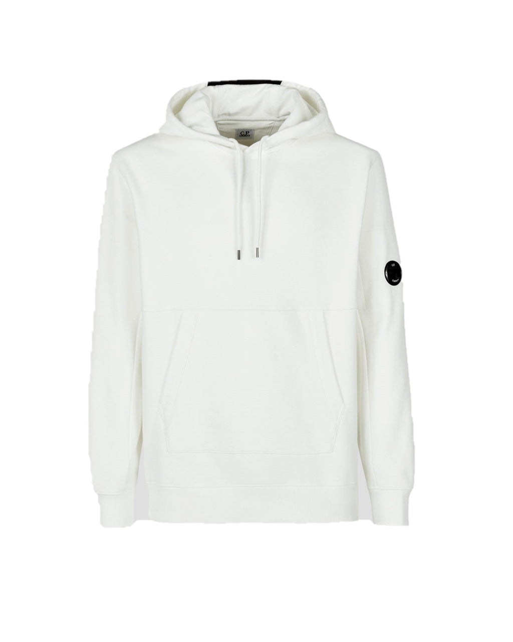 C.P. Company Diagonal Raised Fleece Pullover Hoodie Gauze White