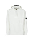 C.P. Company Diagonal Raised Fleece Pullover Hoodie Gauze White