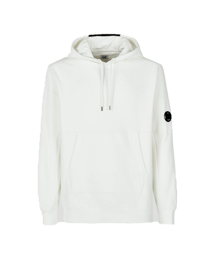 C.P. Company Diagonal Raised Fleece Pullover Hoodie Gauze White