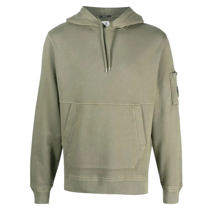 C.P. Company Cotton Fleece Hoodie Bronze Green