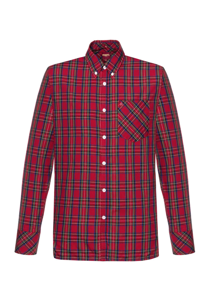 Merc Tartan Check Botton Down Shirt Neddy Red