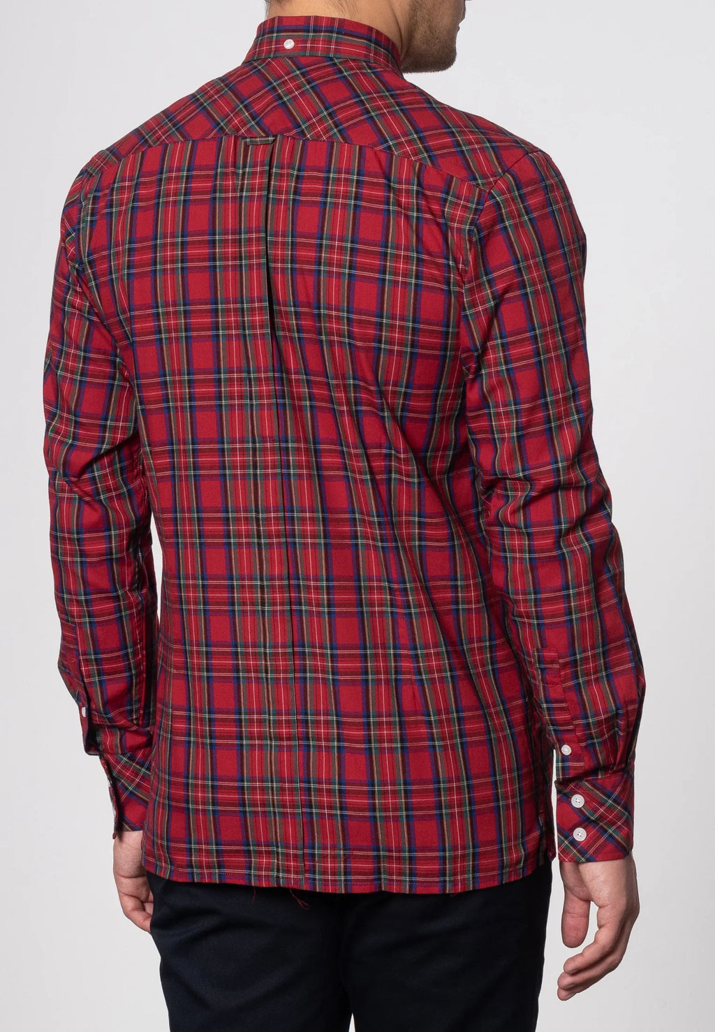 Merc Tartan Check Botton Down Shirt Neddy Red