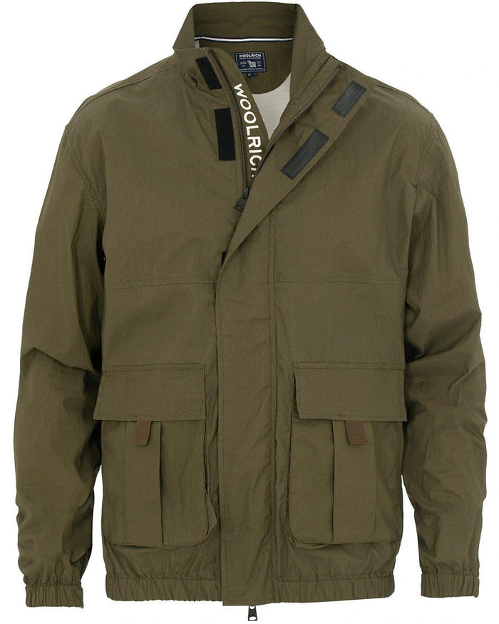 Woolrich Papery Poplin Track Jacket Dark Green