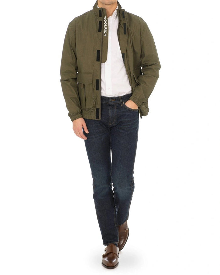 Woolrich Papery Poplin Track Jacket Dark Green