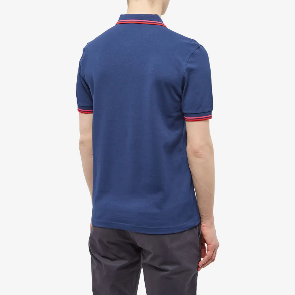 Fred Perry Slim Fit Twin Tipped Polo French Navy / Magenta / Cherry red