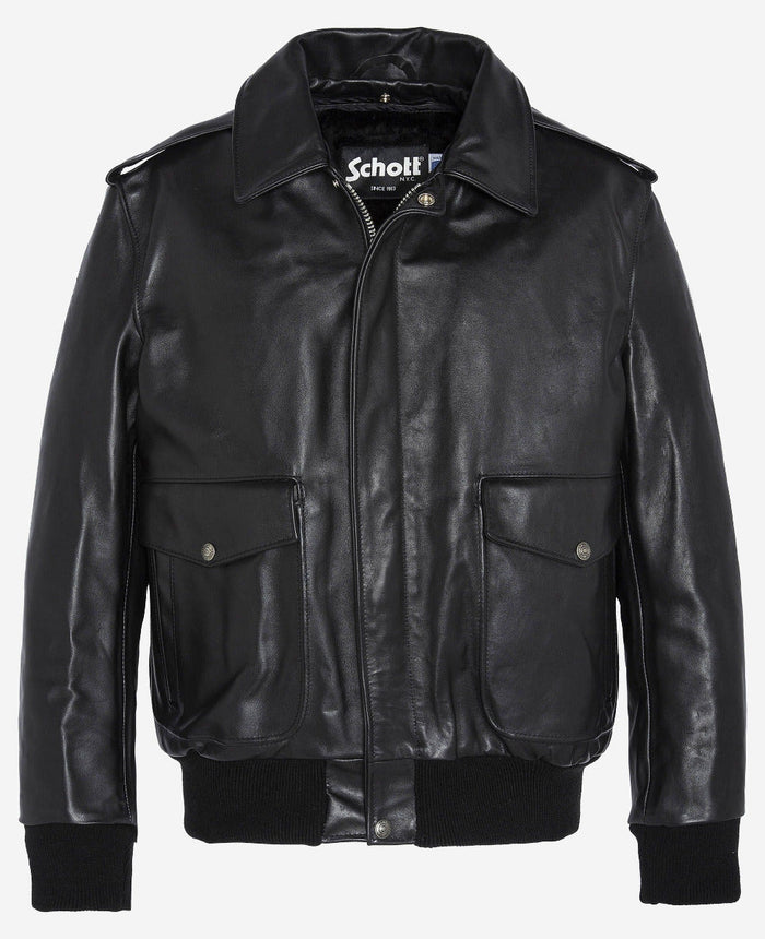 Schott NYC Iconic A-2 Flight Jacket Made In USA Black