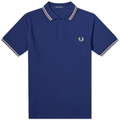 Fred Perry Slim Fit Twin Tipped Polo French Navy / Ecru / Warm Stone