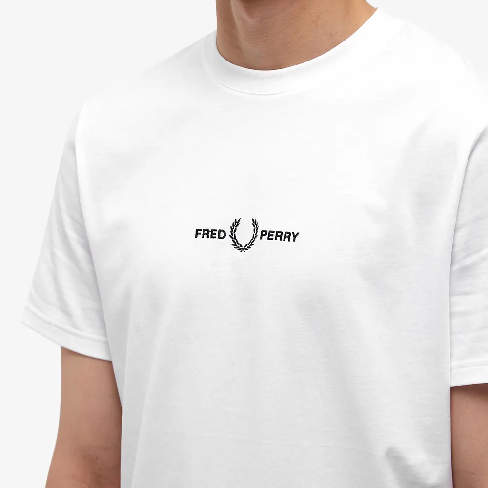 Fred Perry Embroidered Logo T-Shirt White