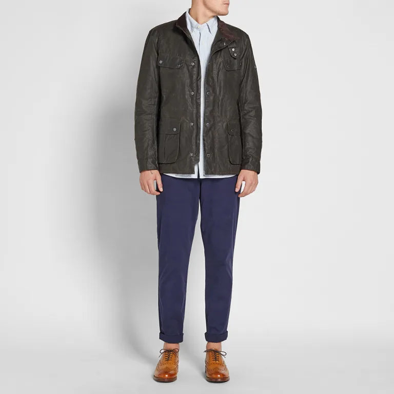 Barbour International Duke Waxed Jacket Sage