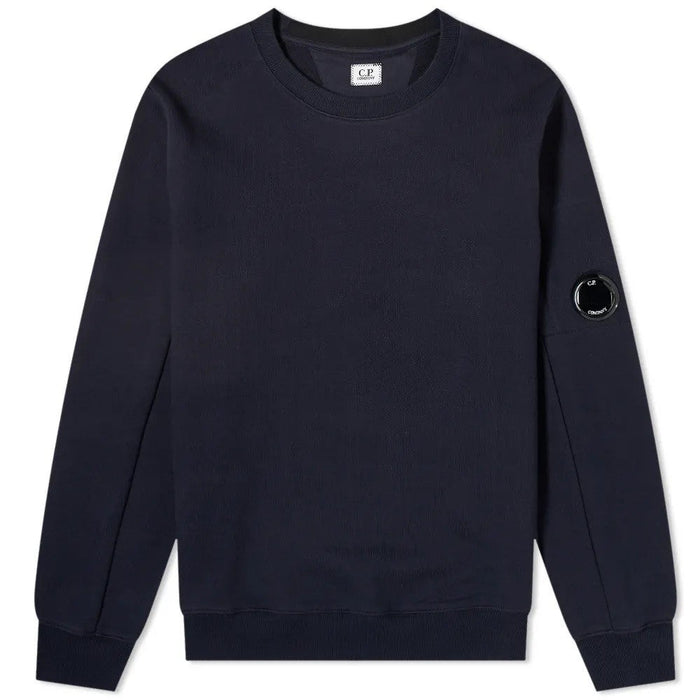 C.P. Company Diagonal Raised Fleece Crew Neck Sweatshirt Total Eclipse Blue