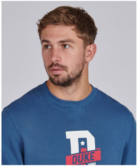 Barbour International Famous Duke Sweatshirt Mid Blue