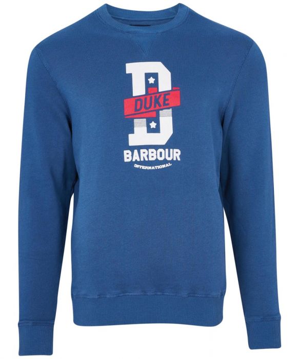 Barbour International Famous Duke Sweatshirt Mid Blue