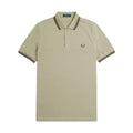 Fred Perry Slim Fit Twin Tipped Polo Warm Grey / Carrington Brick
