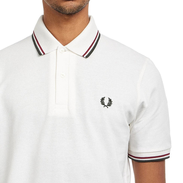 Fred Perry Reissues Original Twin Tipped Polo White / Burnt Red / Court Green