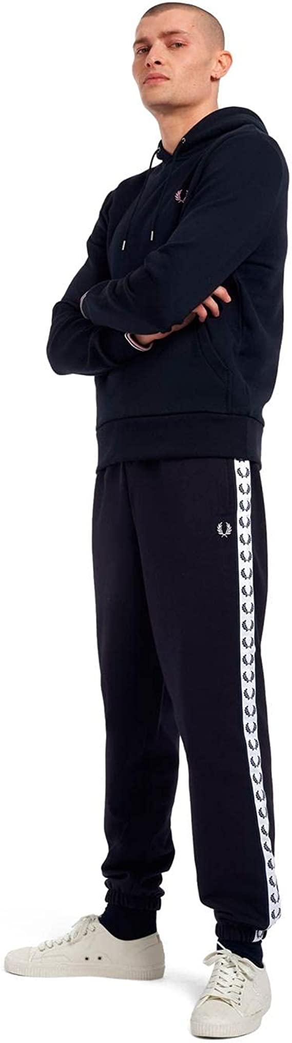 Fred Perry Tipped Hooded Sweatshirt Navy