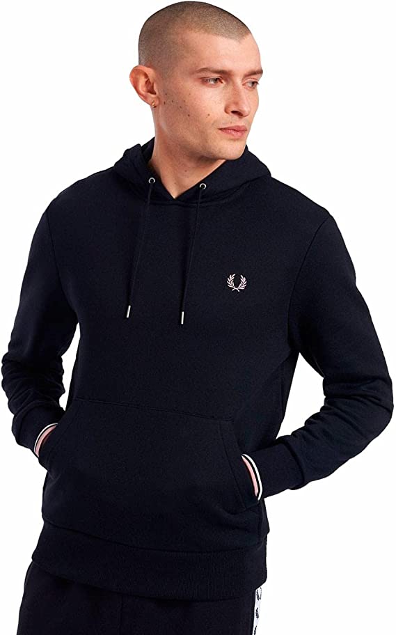 Fred Perry Tipped Hooded Sweatshirt Navy