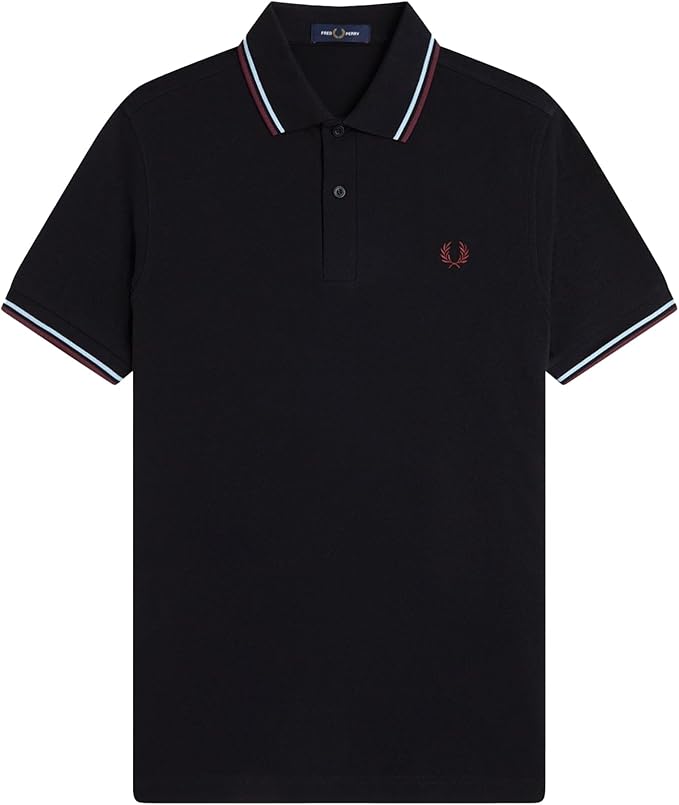 Fred Perry Slim Fit Twin Tipped Polo Navy / Blue / Oxblood