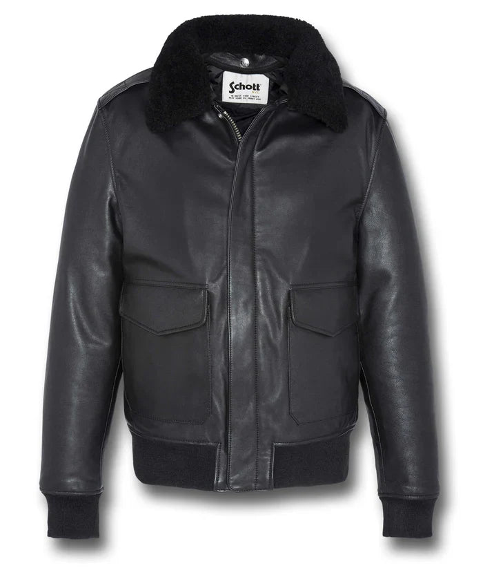 Schott A2 Leather Flight Jacket LC2412 Black