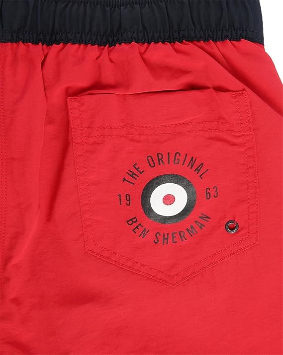 Ben Sherman Swim Short Target Dawn Red