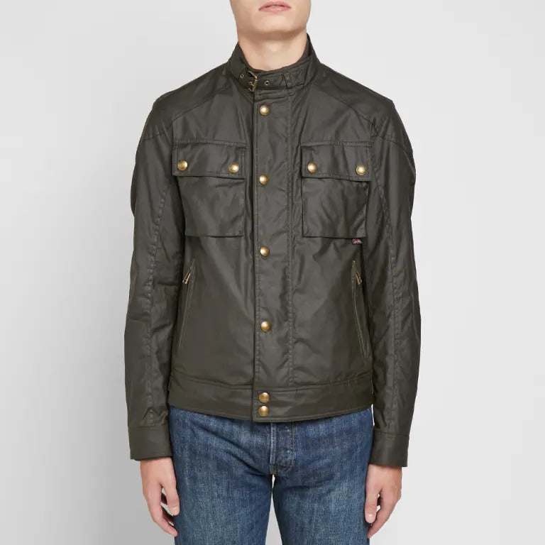 Belstaff Racemaster Waxed Jacket Faded Olive