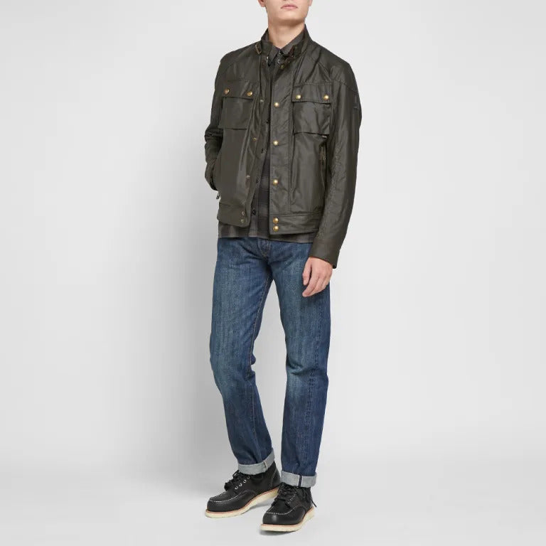 Belstaff Racemaster Waxed Jacket Faded Olive