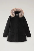 Woolrich Woman Arctic Parka in Ramar with Detachable Fur Trim Black