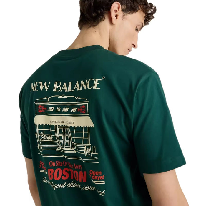New Balance T-Shirt Grab a Bite Boston MT62S7YP Nordic Green
