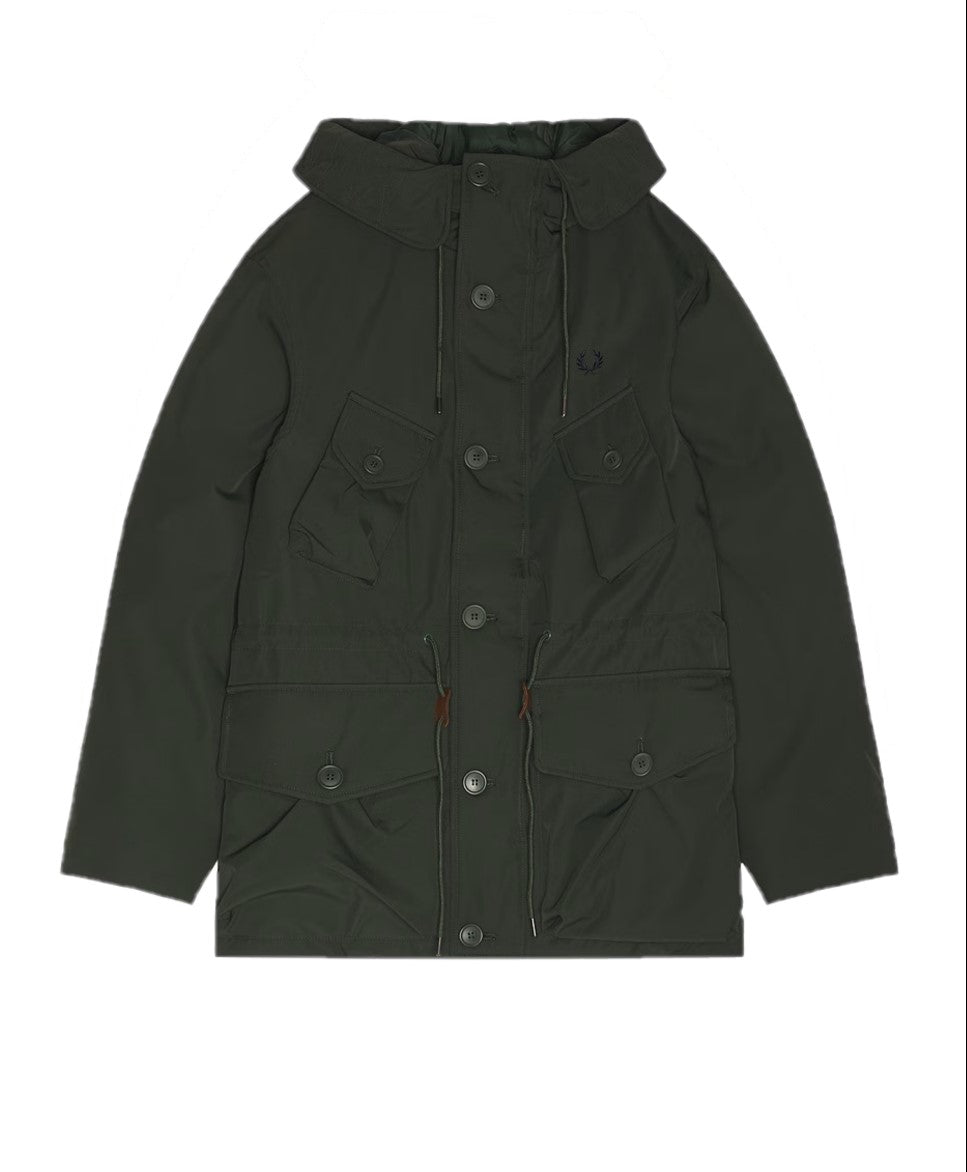 Fred Perry Patch Pocket Puffer Jacket Green