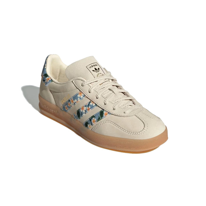 Adidas Gazelle Indoor Woman X Liberty London Shoes Cream White / Gold Metallic / Tactile Blue