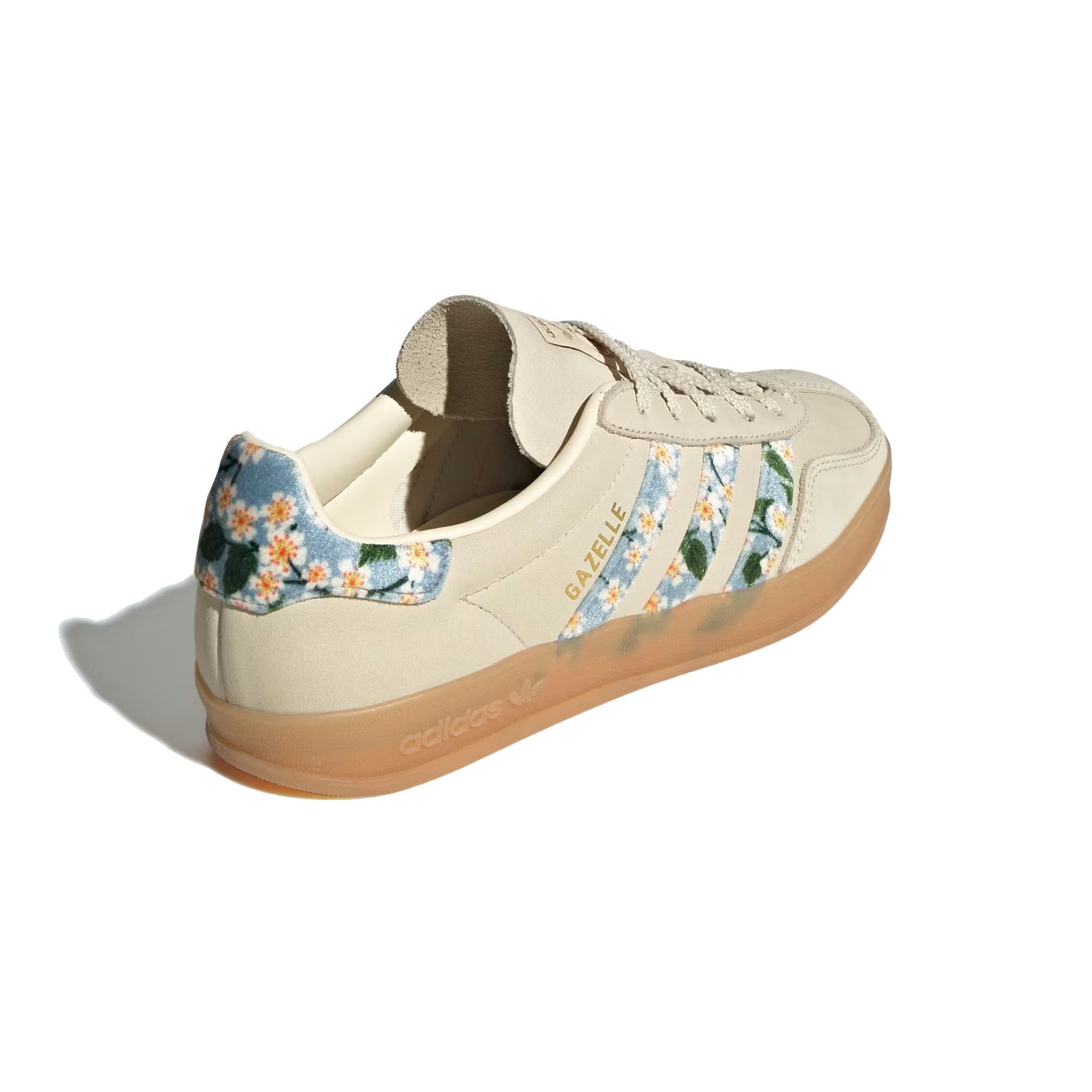Adidas Gazelle Indoor Woman X Liberty London Shoes Cream White / Gold Metallic / Tactile Blue