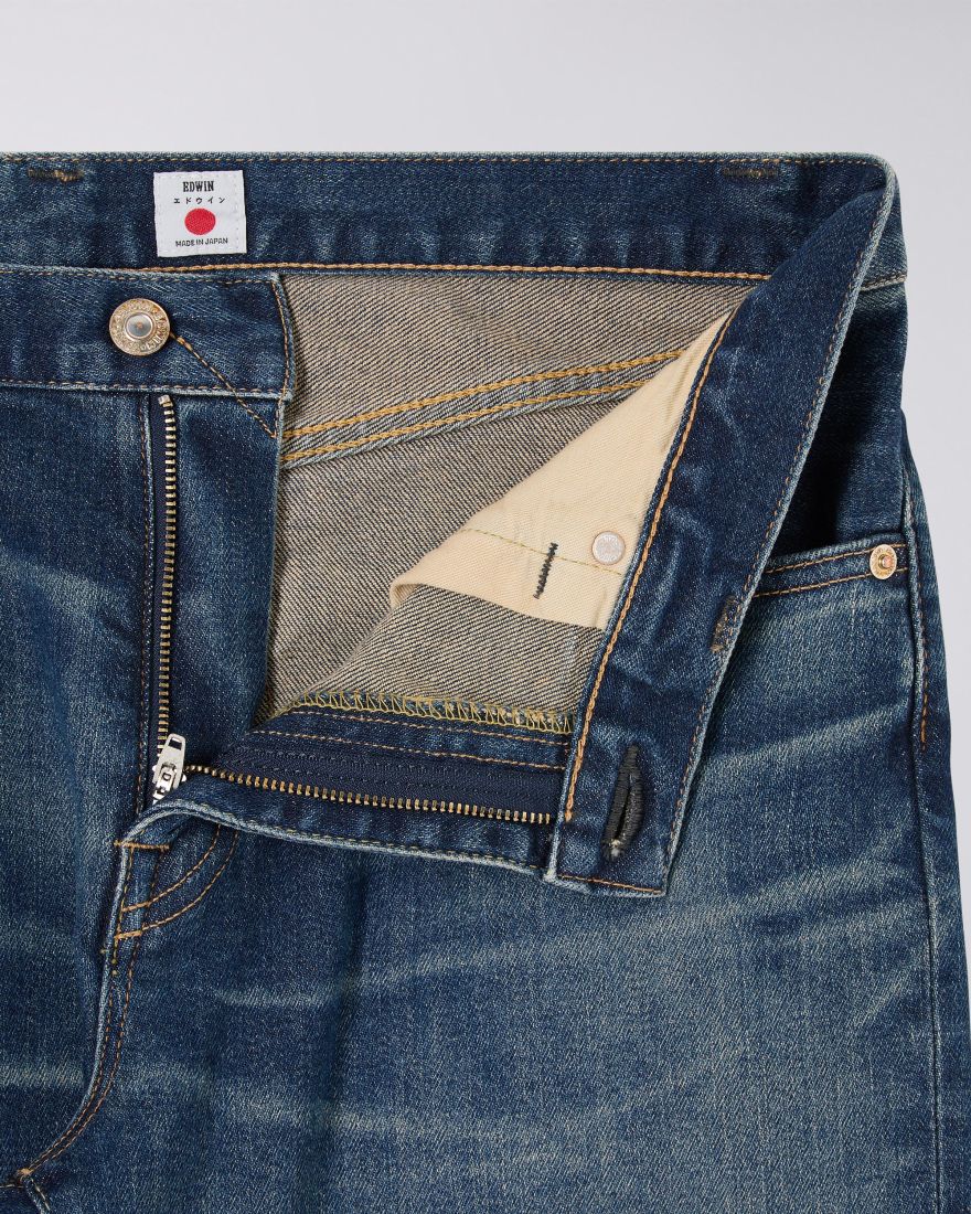Edwin Regular Tapered Jeans L32 Blue Mid Dark Used