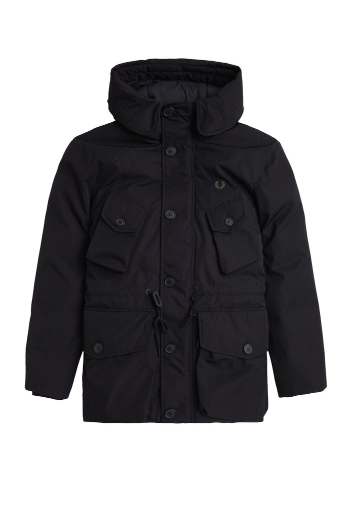 Fred Perry Patch Pocket Puffer Jacket Black