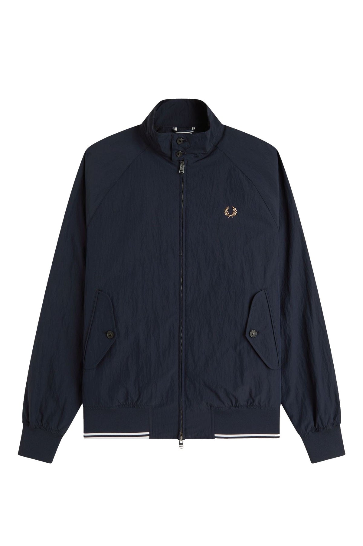 Fred Perry Crinkle Harrington Jacket Navy