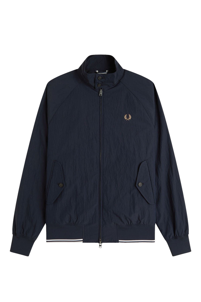 Fred Perry Crinkle Harrington Jacket Navy