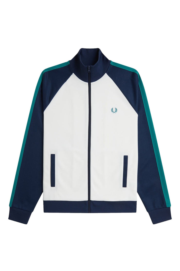 Fred Perry Contrast Sleeve Track Jacket Snow White