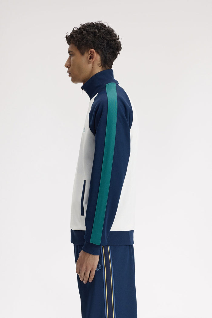 Fred Perry Contrast Sleeve Track Jacket Snow White