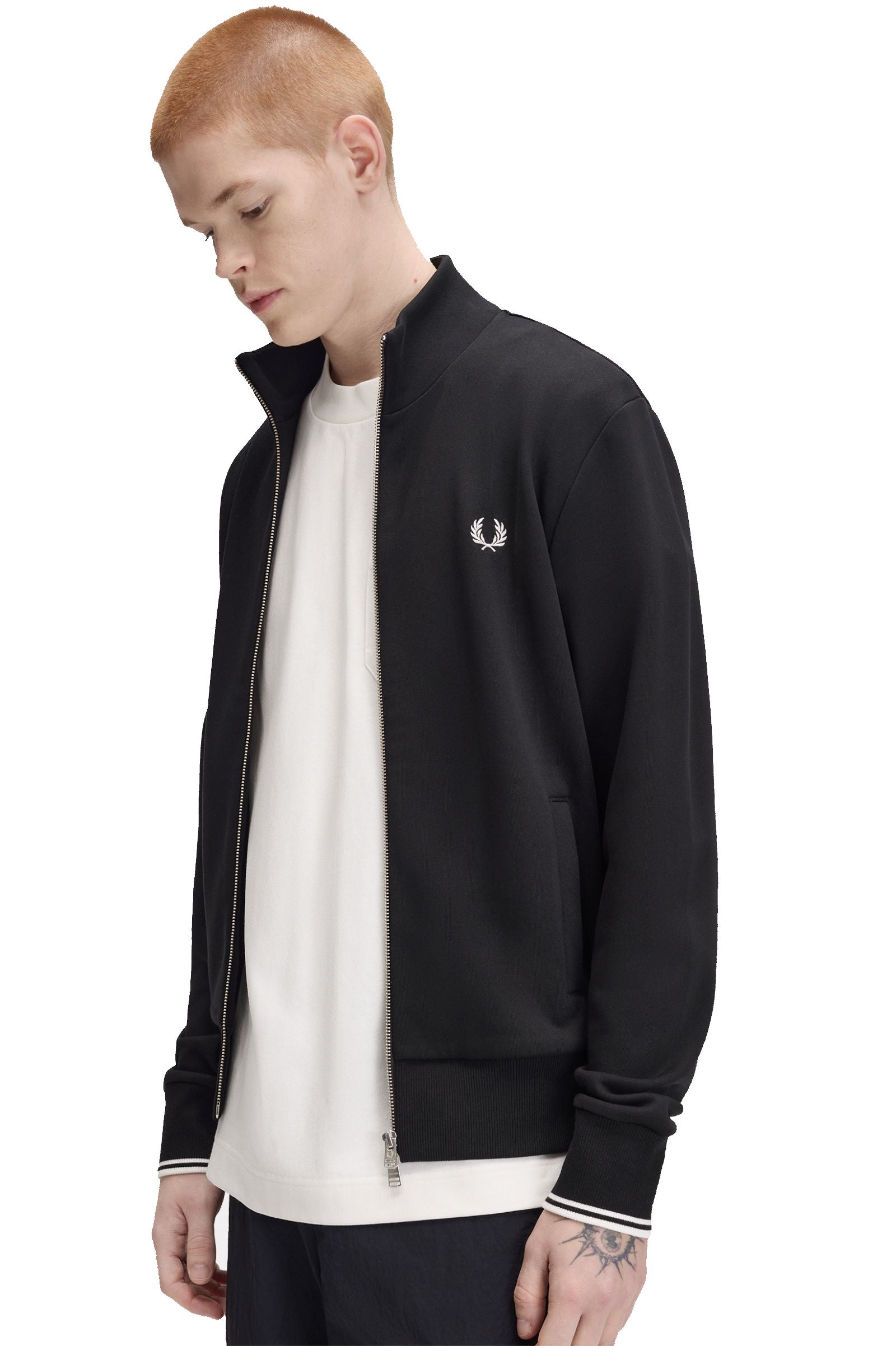 Fred Perry Zip Through Sweatshirt J3340 Black