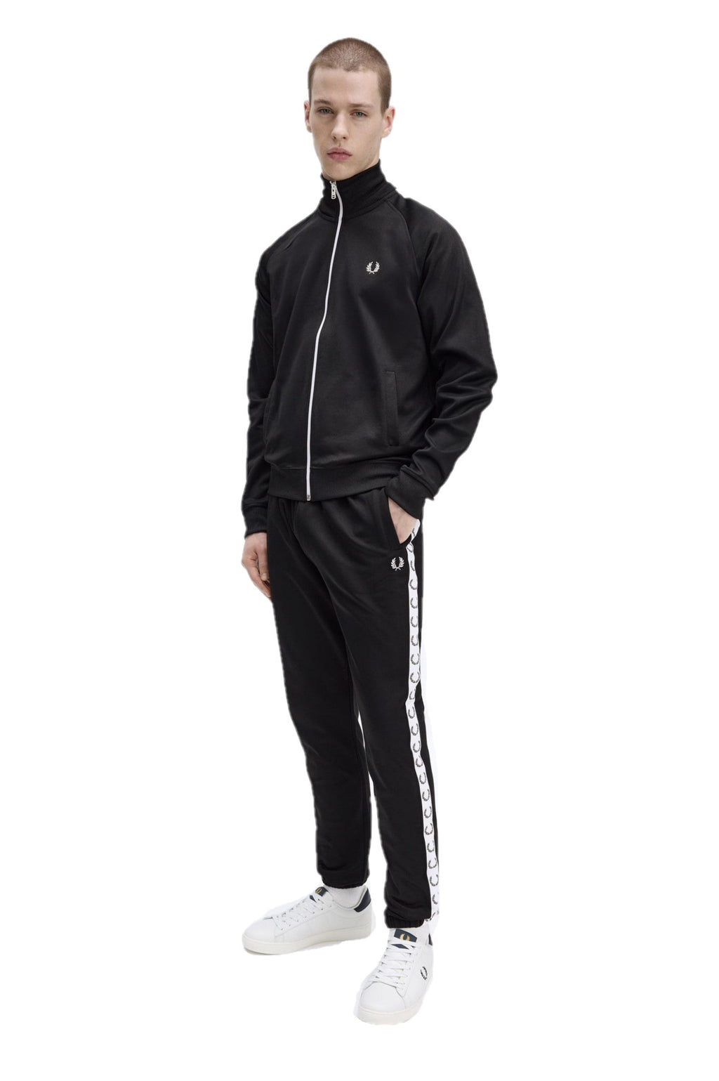 Fred Perry Taped Track Jacket 4620 Black