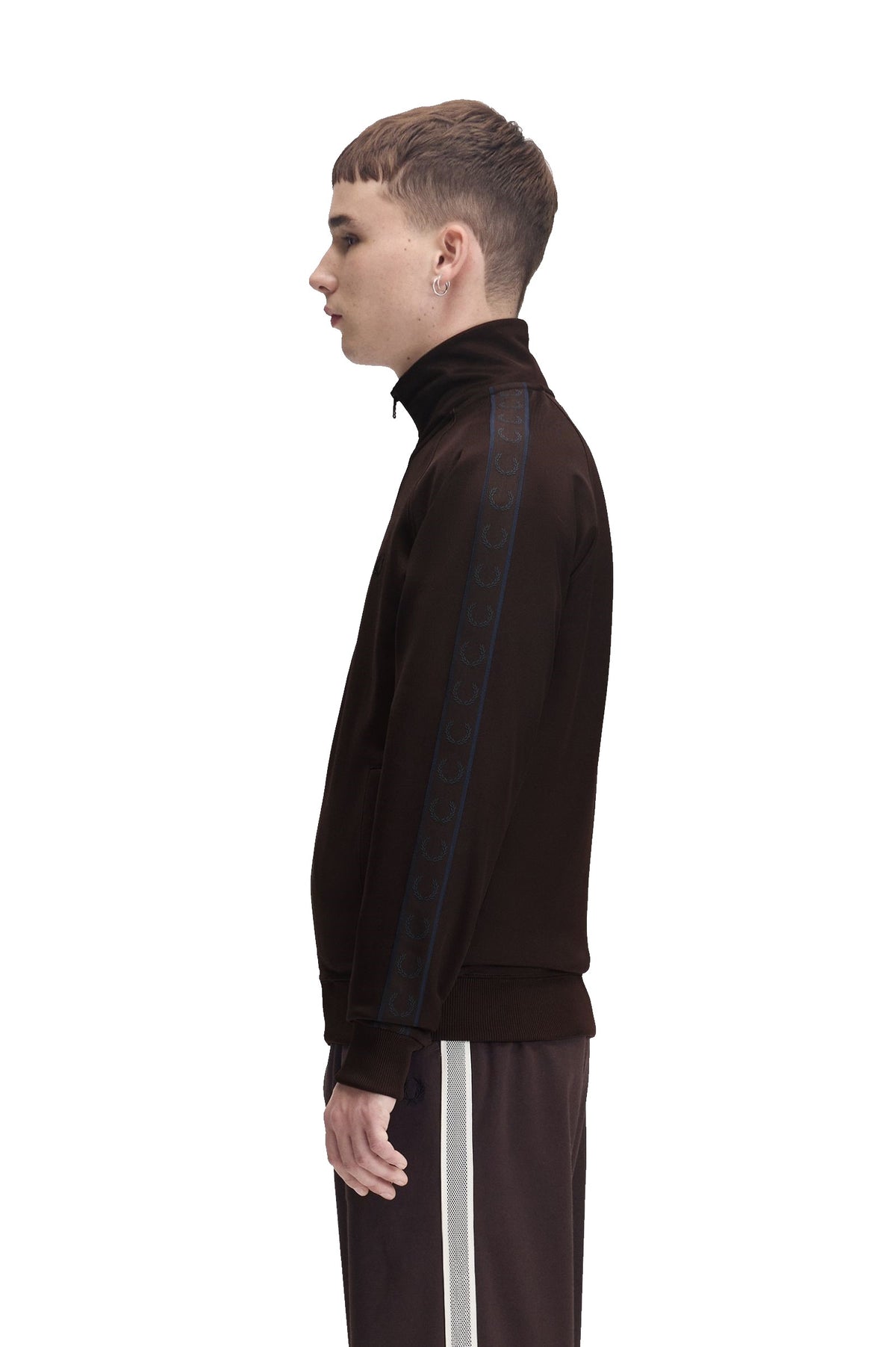 Fred Perry Chaqueta Chandal Cinta Deportiva Contraste Marron J5557