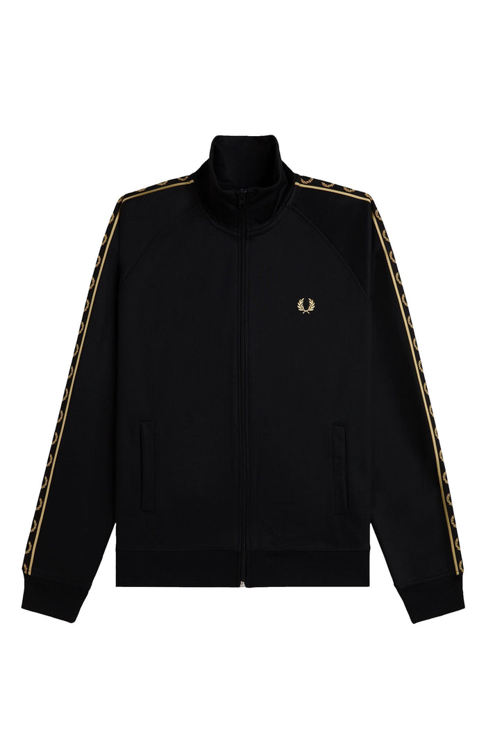 Fred Perry Contrast Tape Track Jacket Black / Champagne