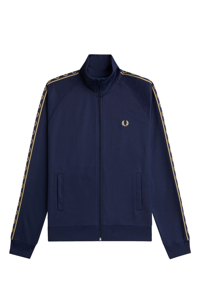 Fred Perry Contrast Tape Track Jacket Tennis Blue / Champagne