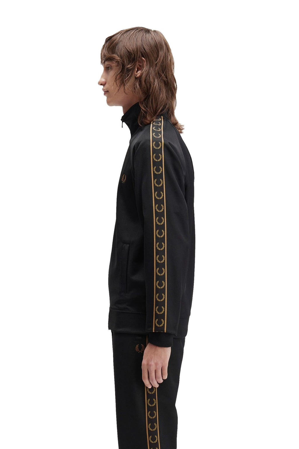 Fred Perry Contrast Tape Track Black / Warm Stone