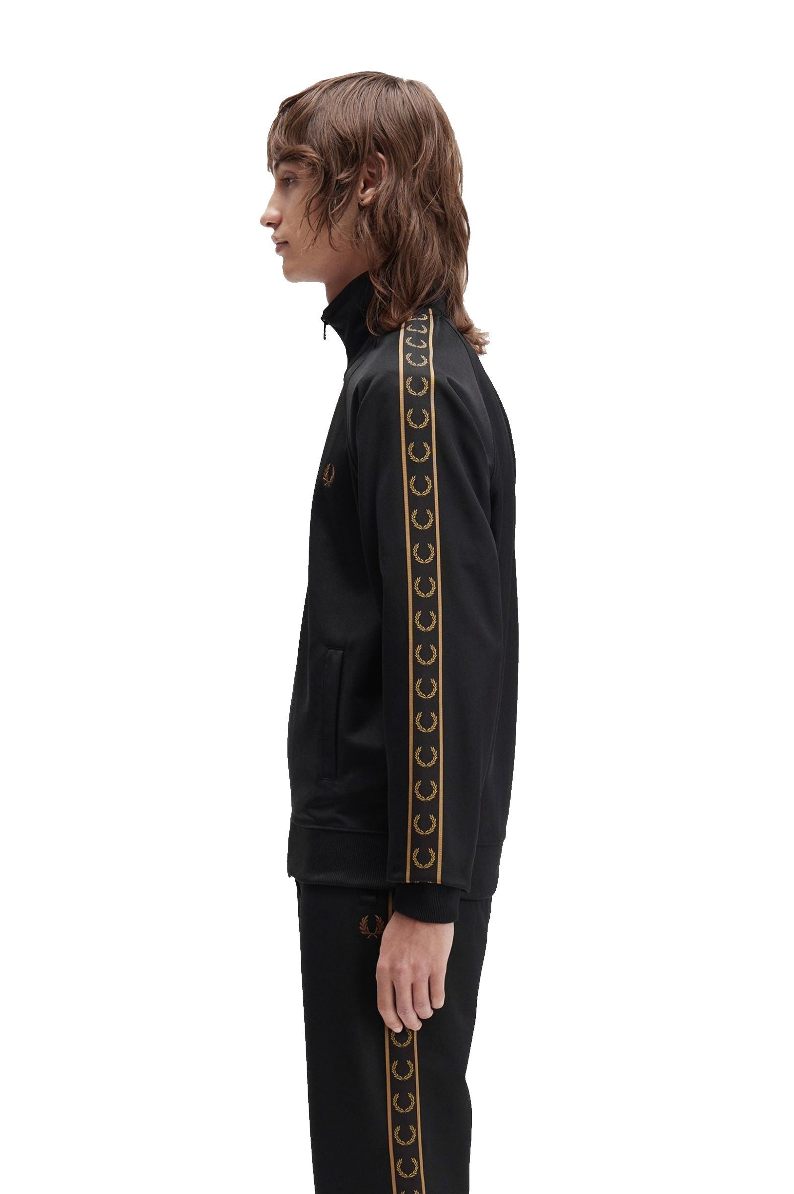 Fred Perry Contrast Tape Track Black / Warm Stone